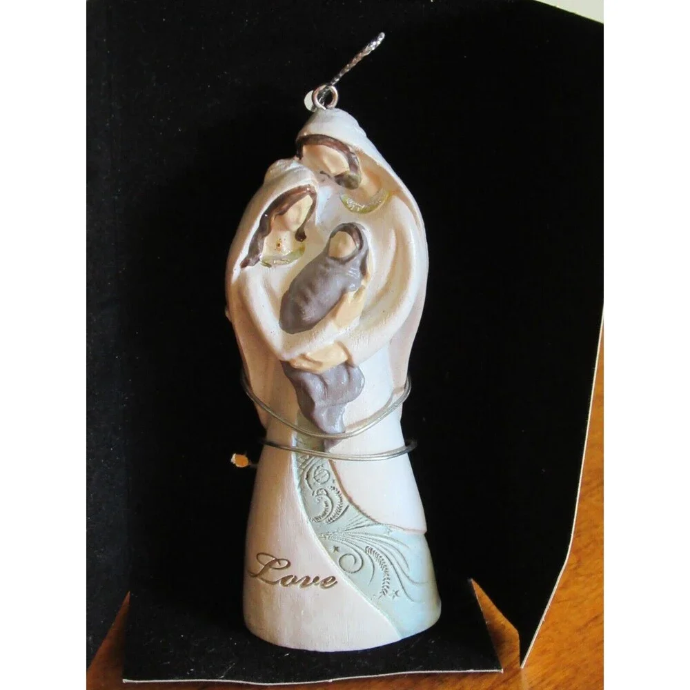 Christmas Angel Ornament St Nicholas Square Love Baby Nativity Jesus Mary Joseph